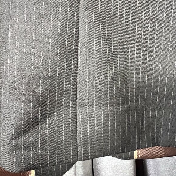 Caravelli 2-Pc Men's Suit Black Pin Superior 150s Blazer 44R Pants 38x44 FLAWS - Picture 10 of 16